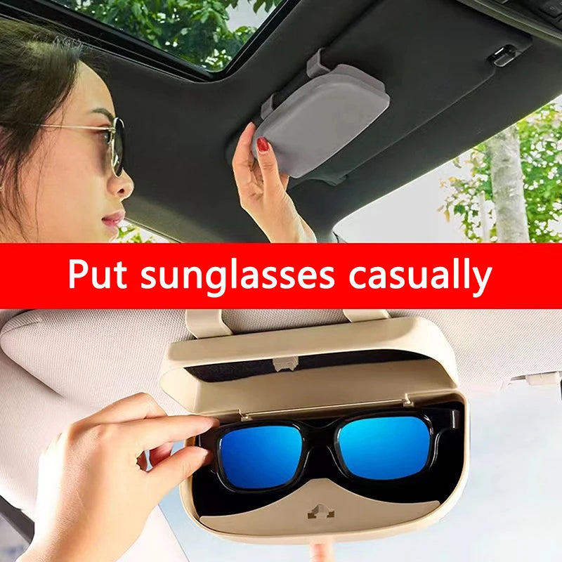 1PC Auto Eyewear Case, Compact Vehicle Sunglasses Storage, Road-Trip Glasses Holder, Car Sun Visor, Automotive Lens Container Oasis Select