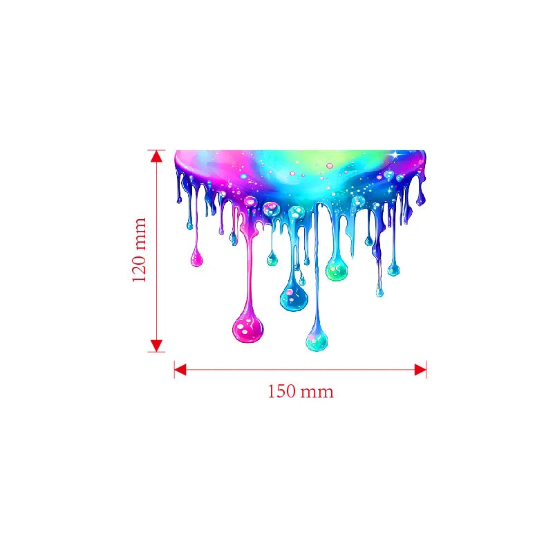 Reflective Vinyl Car Decal Featuring Dopamine Coloured Fluid Paint; Suitable for Bumpers or Side Body Oasis Select 04