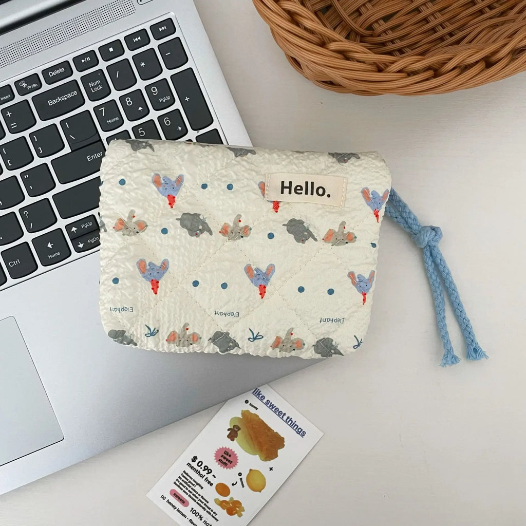 Cute Travel Cosmetic Lipstick Earphone Card Small Portable Storage Bag Purse Mini Makeup Handbags Pouch Organizer In Make Up Bag Oasis Select Elephant