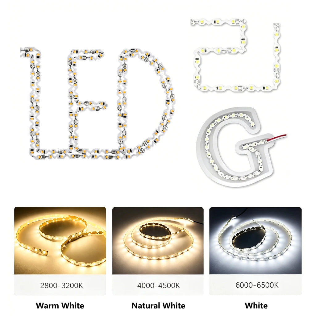 LED 12V 2835 S Shaped LED Light Strip 60LEDs/m 120LEDs/m 5m S Type LED Strip Flexible and Bendable For Light Boxes Signboards Oasis Select