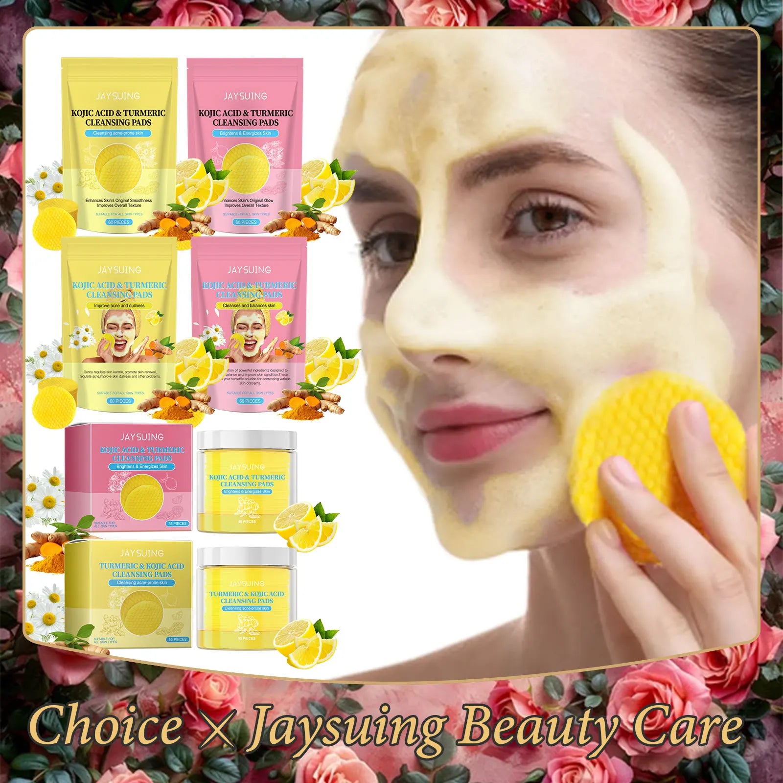 Turmeric Exfoliating Facial Pads – Anti-Acne & Deep Cleanse Exfoliating Facial Pads Oasis Select