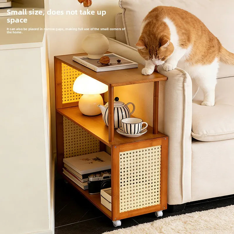 Small table simple rental house small coffee table living room sofa side few household small square table bedroom bedside rack Oasis Select