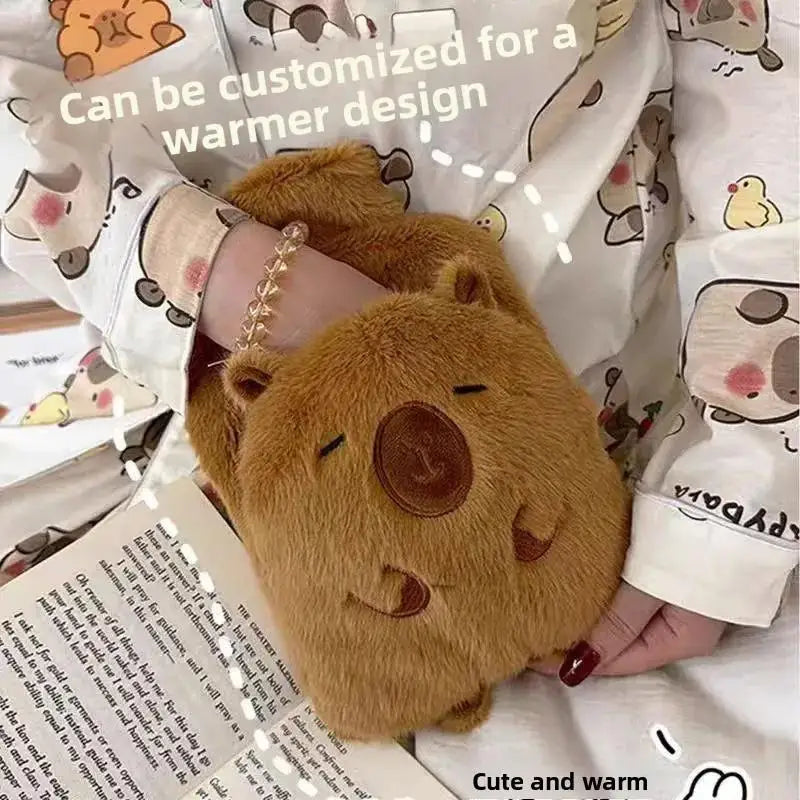 Capybara Hot Water Bottle 1000ml with Plush Cover | Hand Warmer