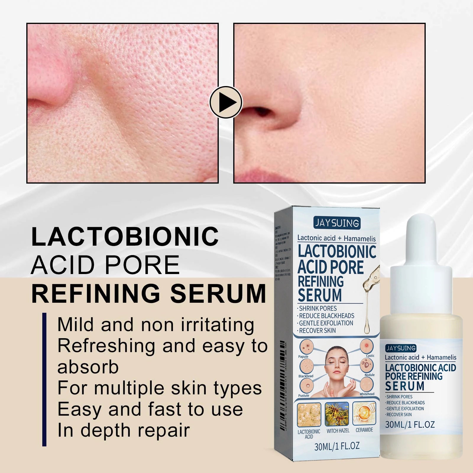 Jaysuing Lactic Acid Essence – Remove Blackheads & Tighten Pores Lactic Acid Face Serum Oasis Select