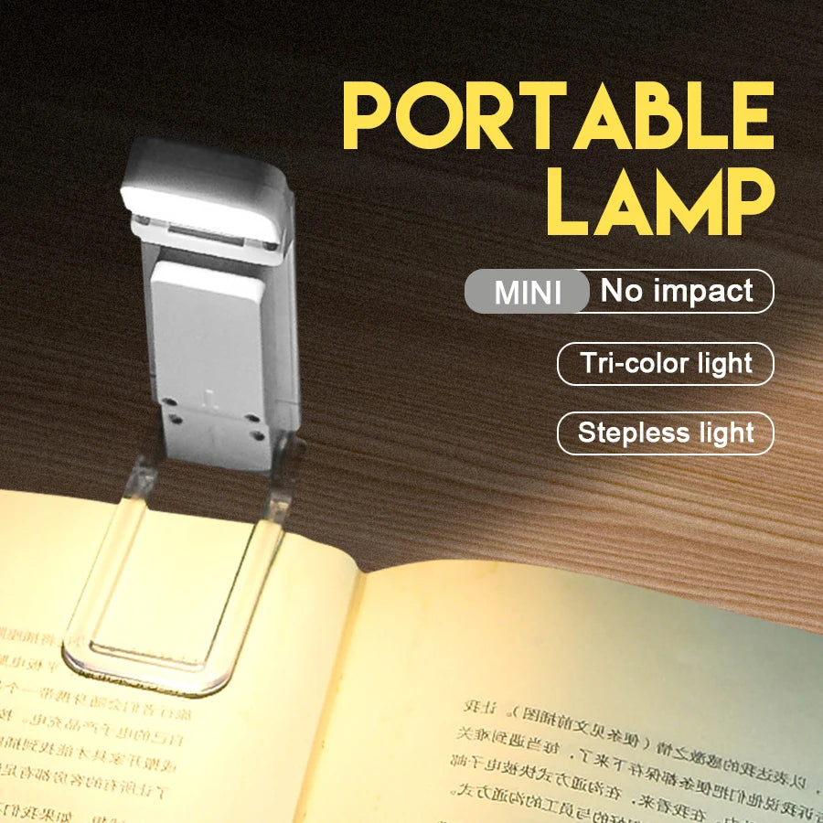 Portable Rechargeable Book Lamp 3 Brightness Levels Flexible Clip On Book Lights LED Desk Reading Light for Kids Bookmark Lamp Oasis Select