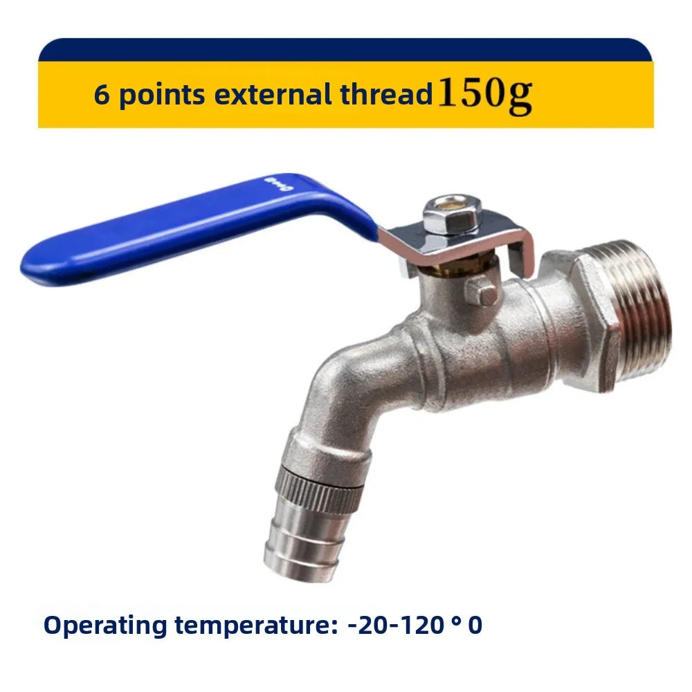 Blue Industrial and Home Irrigation Zinc Alloy Garden Bibcocks with Dual Nipple and Outdoor Balcony Faucet Bathroom Faucet Oasis Select DN20