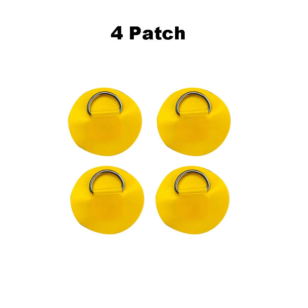 6.5CM D-Ring Patch for Inflatable Boat Kayak Dinghy SUP D-Ring PVC Patch Stand-Up Paddleboard Canoe Rafting Rope Ring Patch Oasis Select 4 Yellow