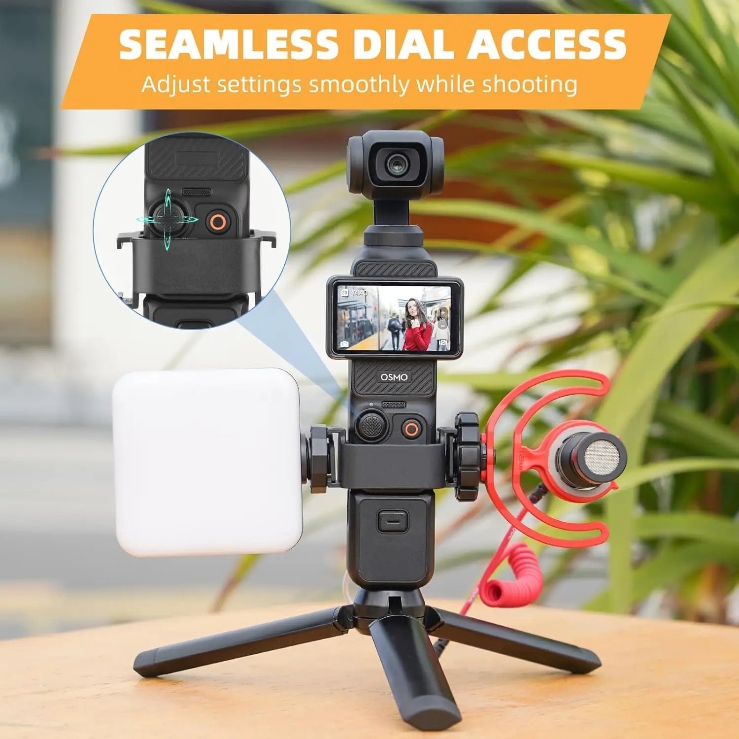 DJI Osmo Pocket 3 Extension Adapter & Dual Cold Shoe Mount