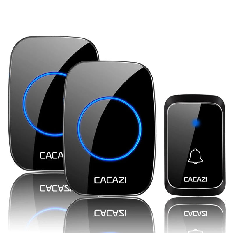 CACAZI A06 DC battery-operated Wireless Waterproof Doorbell 300M Remote 36 chimes Cordless Home Cordless Call Bell Oasis Select