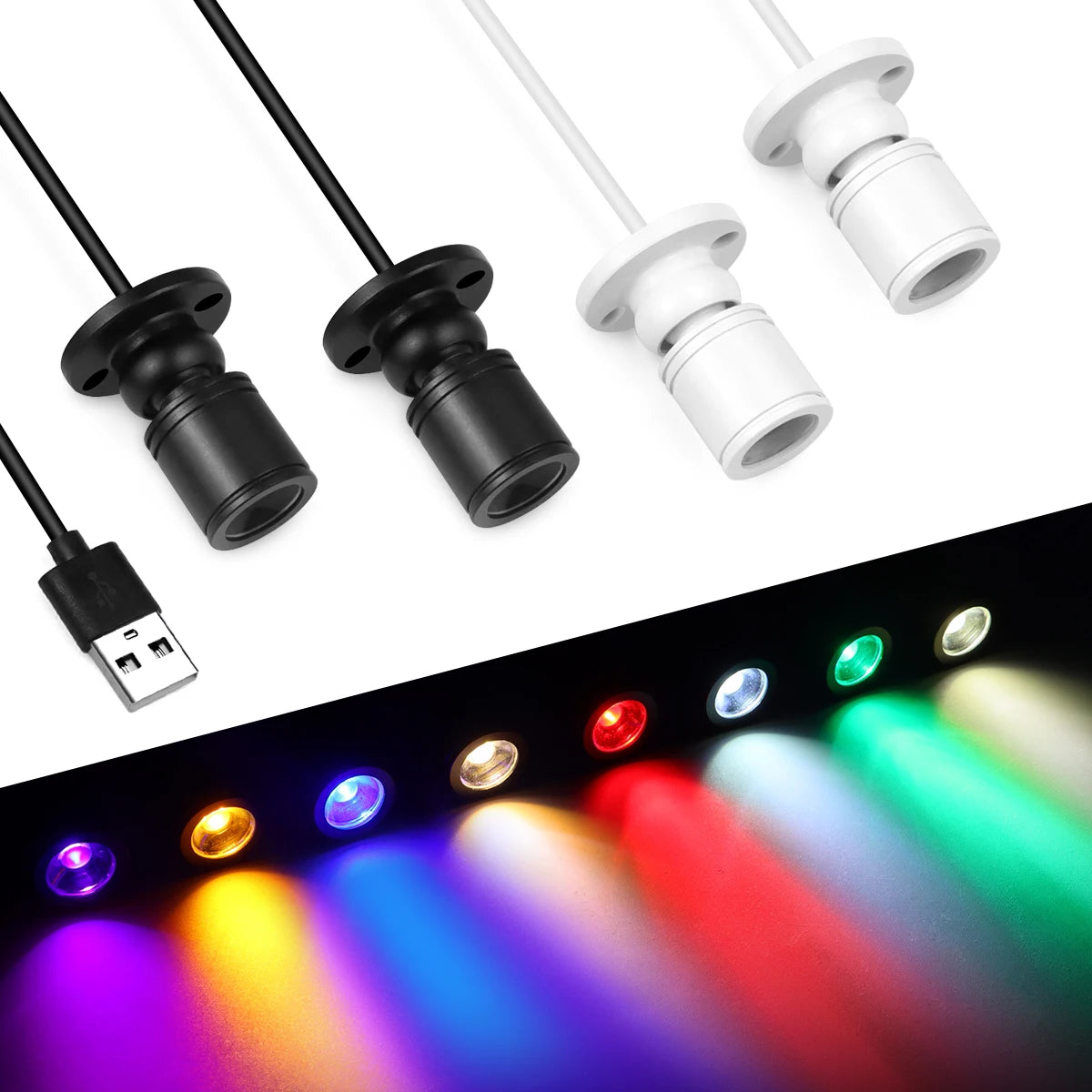 1W LED USB Spotlight DC5V Surface Mounted Ceiling Mini Spot Light for Shop Mall Jewelry Cabinet Showcase Counter Lamp DIY Decor Oasis Select