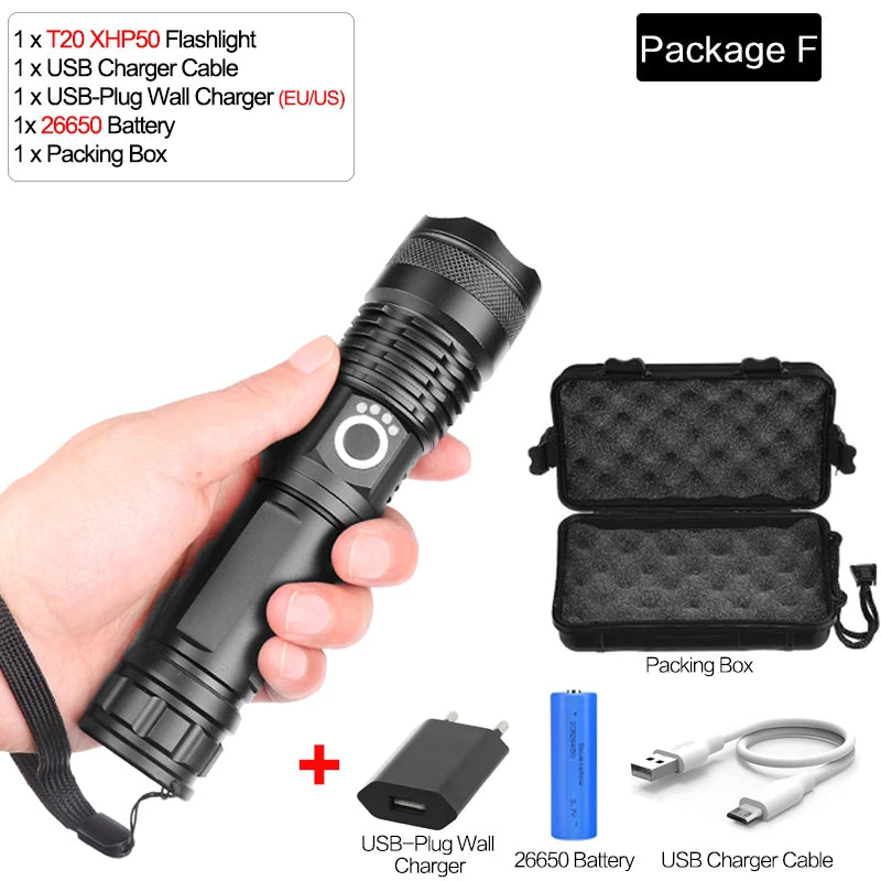POCKETMAN XHP90.2 LED Tactical Flashlight 3800lm USB Rechargeable
