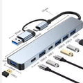  8 in 2 Docking Station USB C Type C HUB with 3.5mm Audio Jack Adapter Micro SD Card Reader Laptop Tablet Phone Disk Converter Oasis Select 8 IN 2