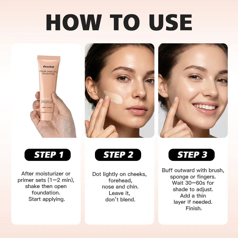 30ml Hydrating Color Changing Foundation, Lightweight Isolation Even Skin Tone Natural BB Cream Oasis Select
