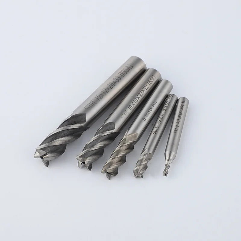 4-Flute Titanium HSS End Mill Set 1.5–10mm | CNC Router Bits End Mill Set Oasis Select