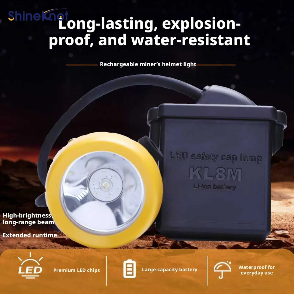 SHINEKNOT LED Headlamp – Waterproof Rechargeable Mining Light