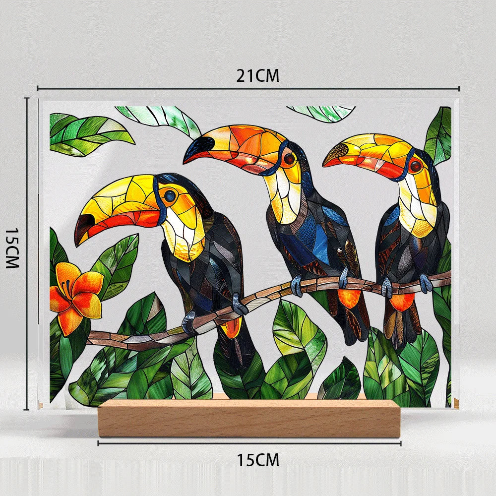 Acrylic Flower Pattern Table Room Desk Imitation Glass Texture Acrylic Desktop Decoration Holiday Gift Desk Decoration Oasis Select BTU432