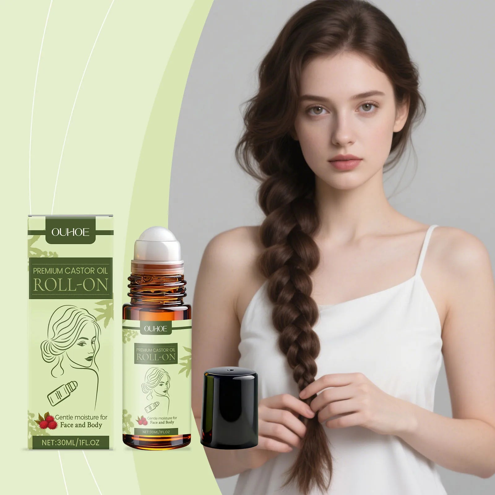 Soothing Skin Castor Oil Roll-On Essential Oil Nourishing Hydrating Softening Comfortable Moisturization Roll-On Essential Oil Oasis Select