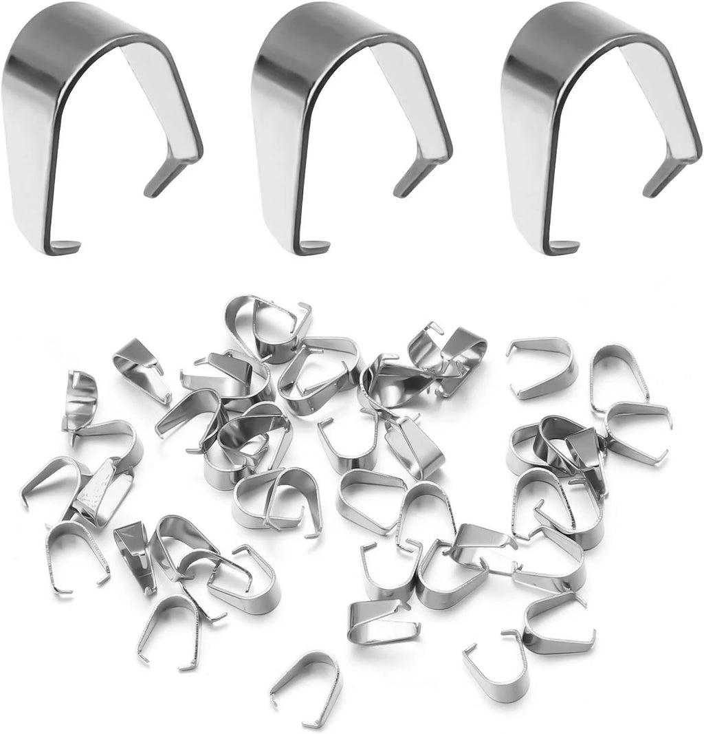 100pcs Stainless Steel Clasps Bails Charm Melon Seeds Buckle Pendant DIY Necklace Bracelet Connectors Jewelry Findings Oasis Select