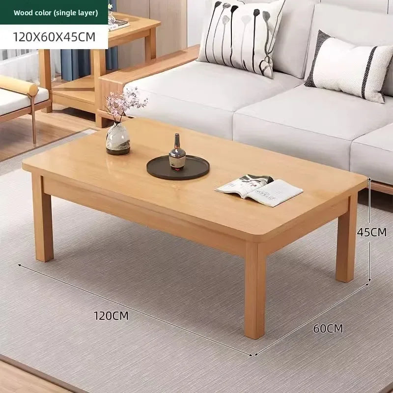 Coffee table new Chinese style living room rectangular solid wood leg tea table office tea table small apartment low table Oasis Select DCXJM-120x60