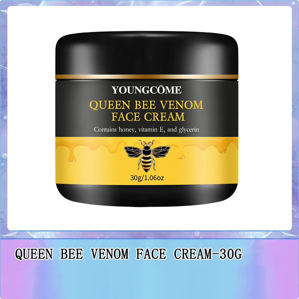 Queen Bee Venom Anti-Aging Face Cream - Collagen Boost & Deep Hydration, Wrinkle Reduction, Day/Night Moisturizer for All Skin Oasis Select 30G-1PCS