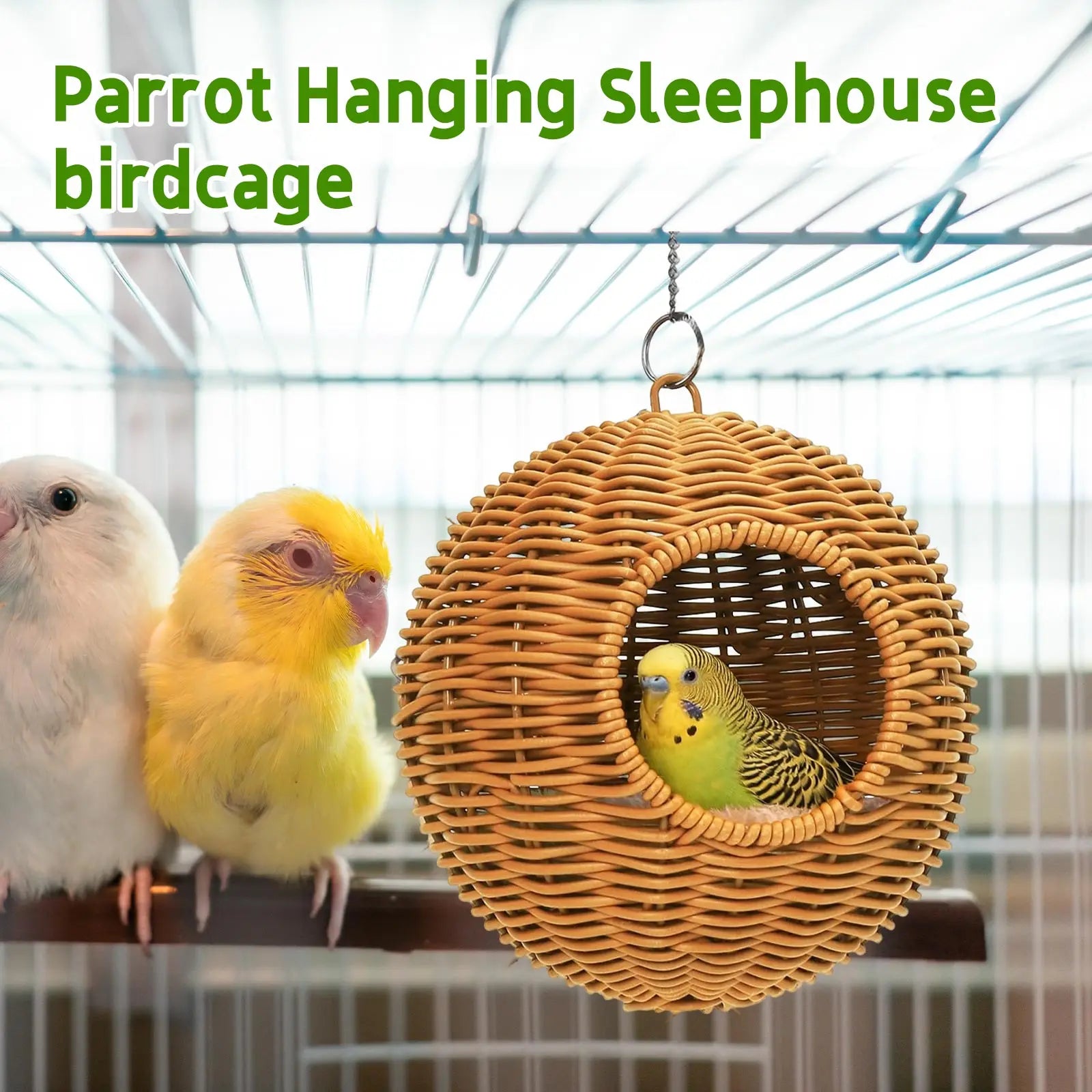 Spherical Parrot Hanging Nest – Bird Sleeping & Breeding House Bird Hanging Nest Oasis Select