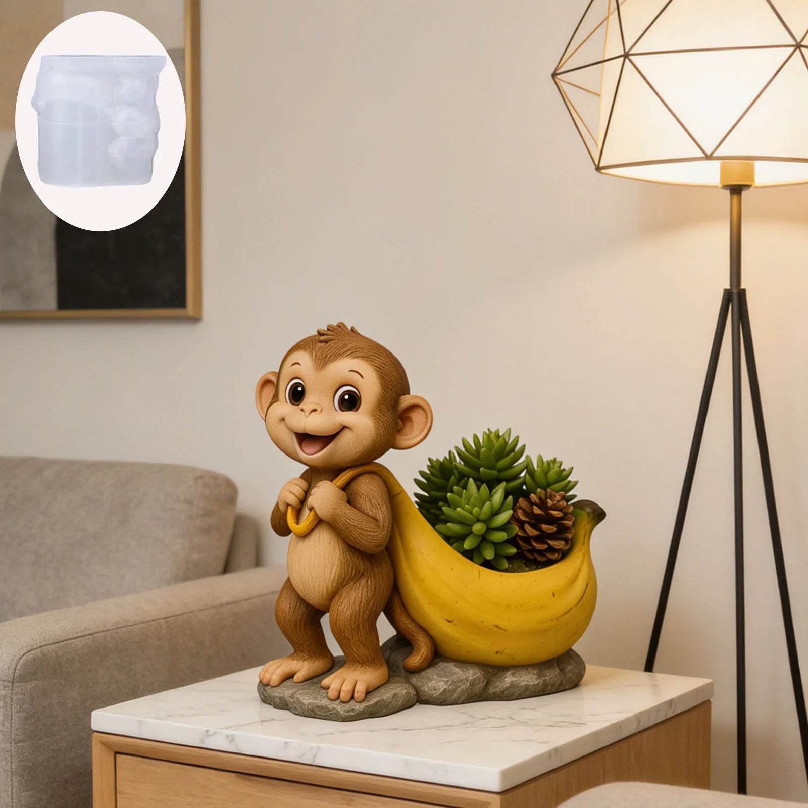 DIY Epoxy Film Scented Candle Cup Monkey Flower Pot Storage Silicone Mold Cement Gypsum Cup Abrasive Oasis Select