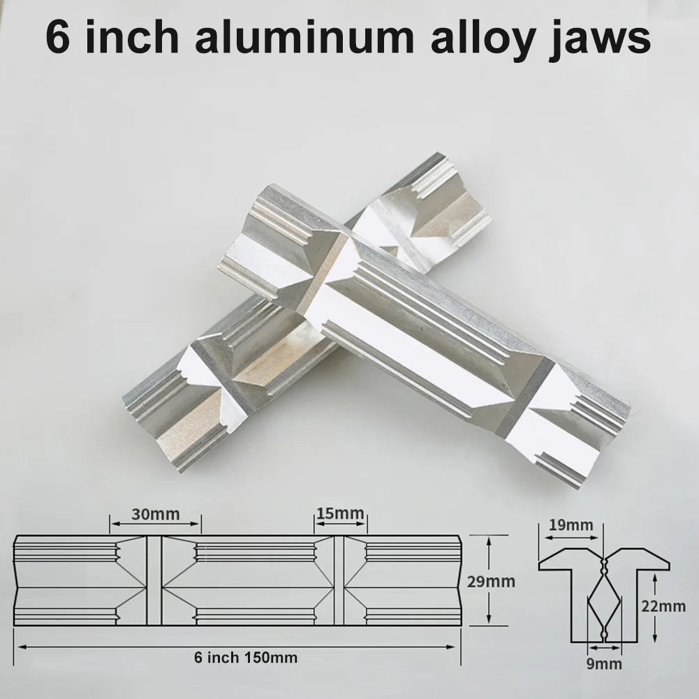 1pair 4/5/6/7/8 Inch V-clip CNC Milling Steel Vise Hard Jaw Fixture V-Type Jaw Aluminum Alloy Vise Jaws Hand Tools Oasis Select 6 inch