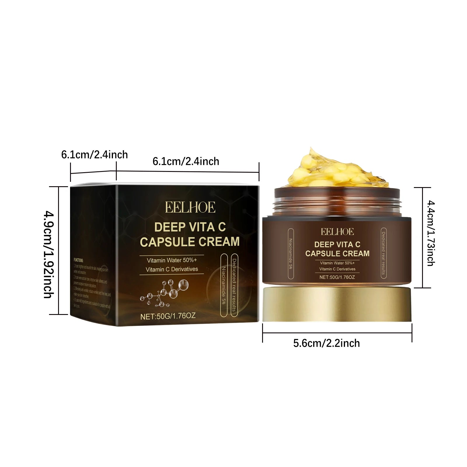 Nicotinamide Cream Capsules Brightening Hydrating Fade Dark Spot Lightening Melasma Even Skin Tone Shrink Pore Vitamin C Cream Oasis Select