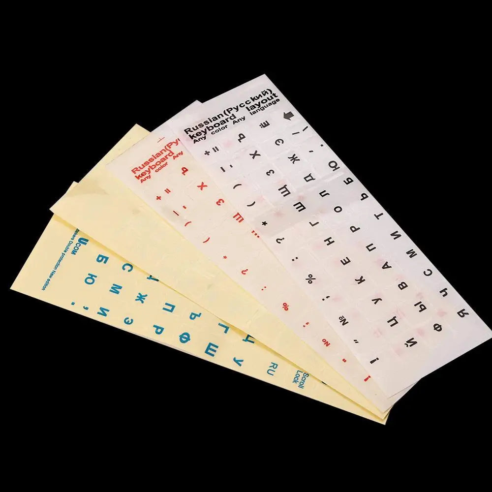 1Pc Russian Transparent Keyboard Stickers Russia Layout Alphabet Black White Label Letters for Notebook Computer PC Laptop Oasis Select