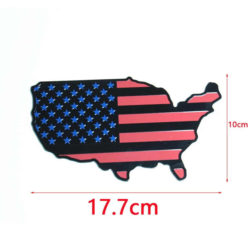 Flag Map Sticker Auto Fender Emblem National Flag Car Stickers for Cars Trucks Laptop Aluminum Alloy For USA UK Germany France Oasis Select USA-Black red