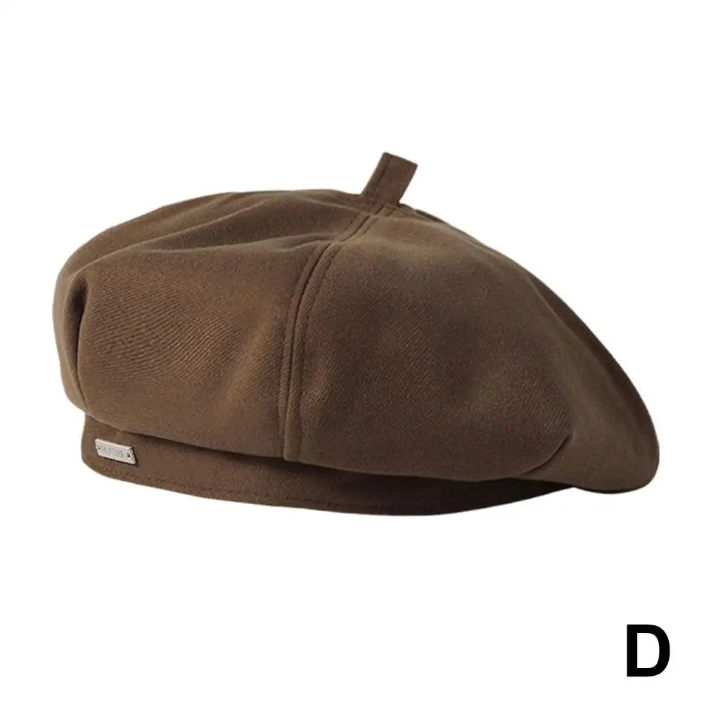 Cotton Women Berets Winter Hats Vintage French Plaid Top Military Cap Painter Hat Autumn Street Girls Octagonal Beret Caps Oasis Select coffee