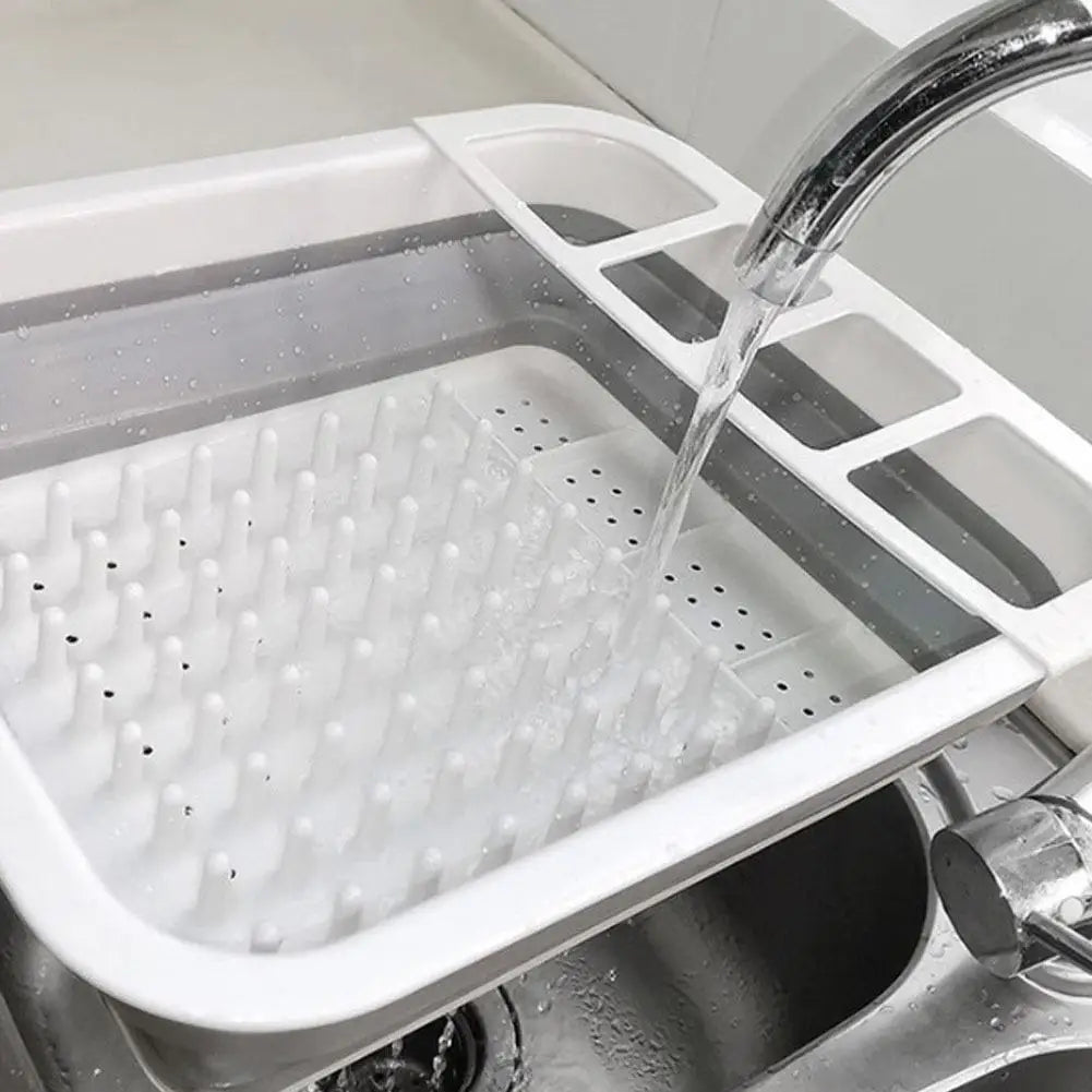 Collapsible Dish Drying Rack, Sink Dinnerware Organizer Storage Tray, Portable Foldable Dish Drainer for Kitchen RV Camper Van Oasis Select
