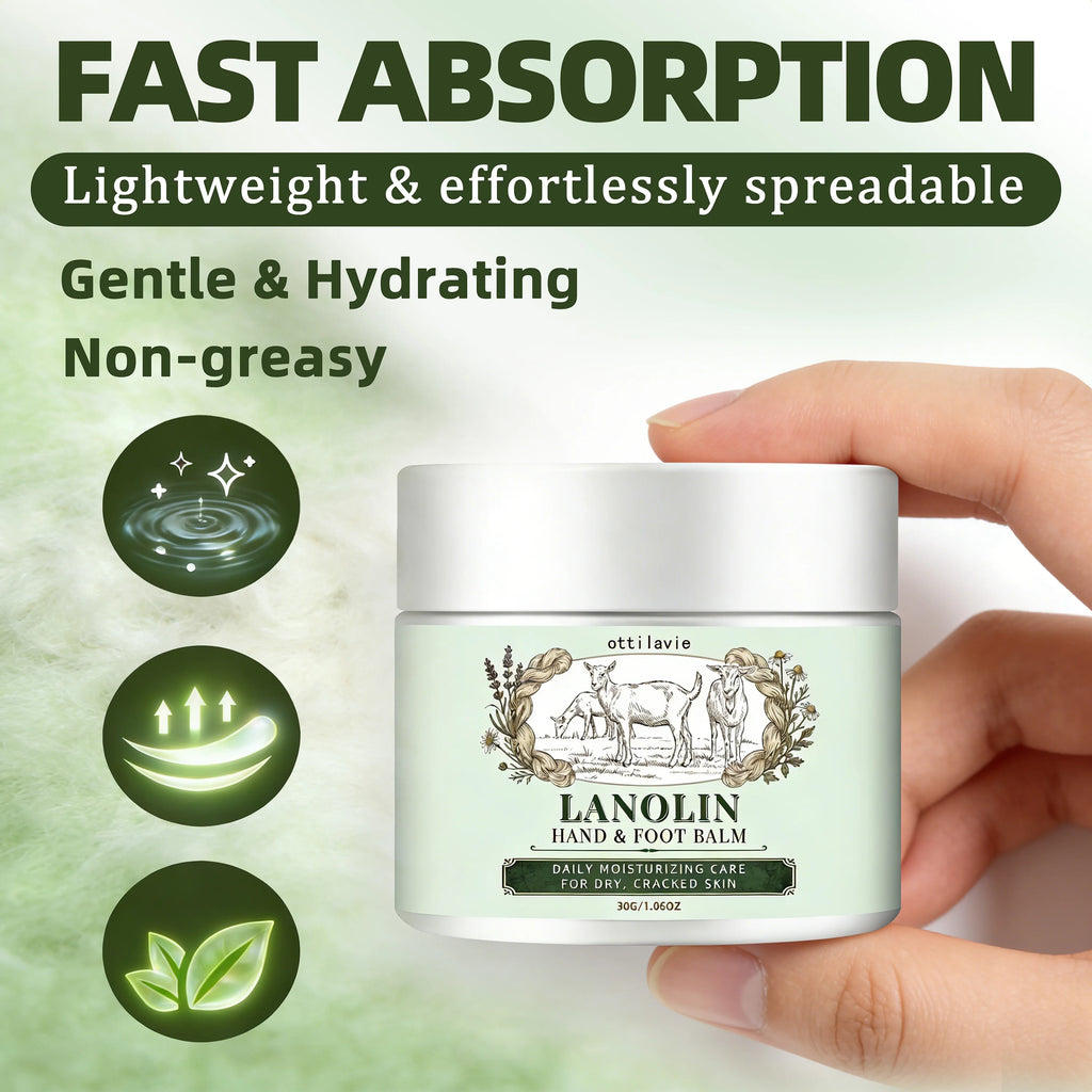 Ottilavie Lanolin Hand & Foot Cream | Travel Size Moisturizer Hand & Foot Cream Oasis Select