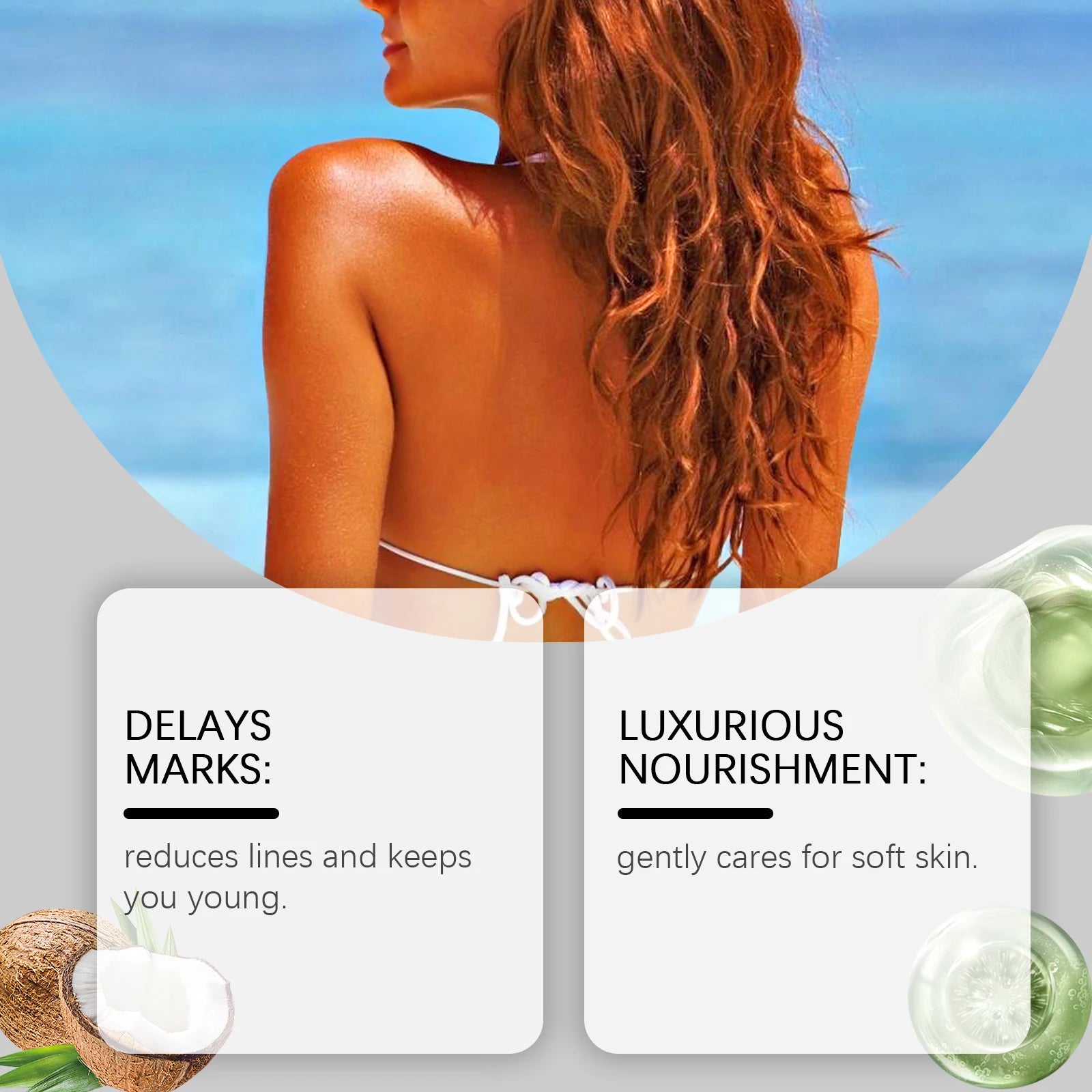 Coconut Tanning Lotion for Natural Bronzed Glow Lightweight Summer Outdoor Darkening Lotion for Even Tan Moisturizing Oasis Select