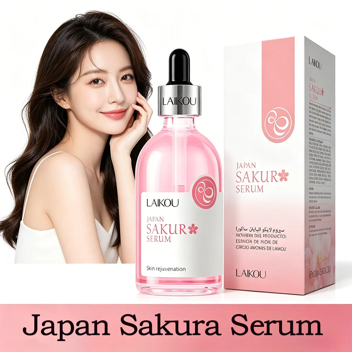 LAIKOU Sakura Rose Face Serum – Brightening & Moisturizing 100ml Face Serum Oasis Select