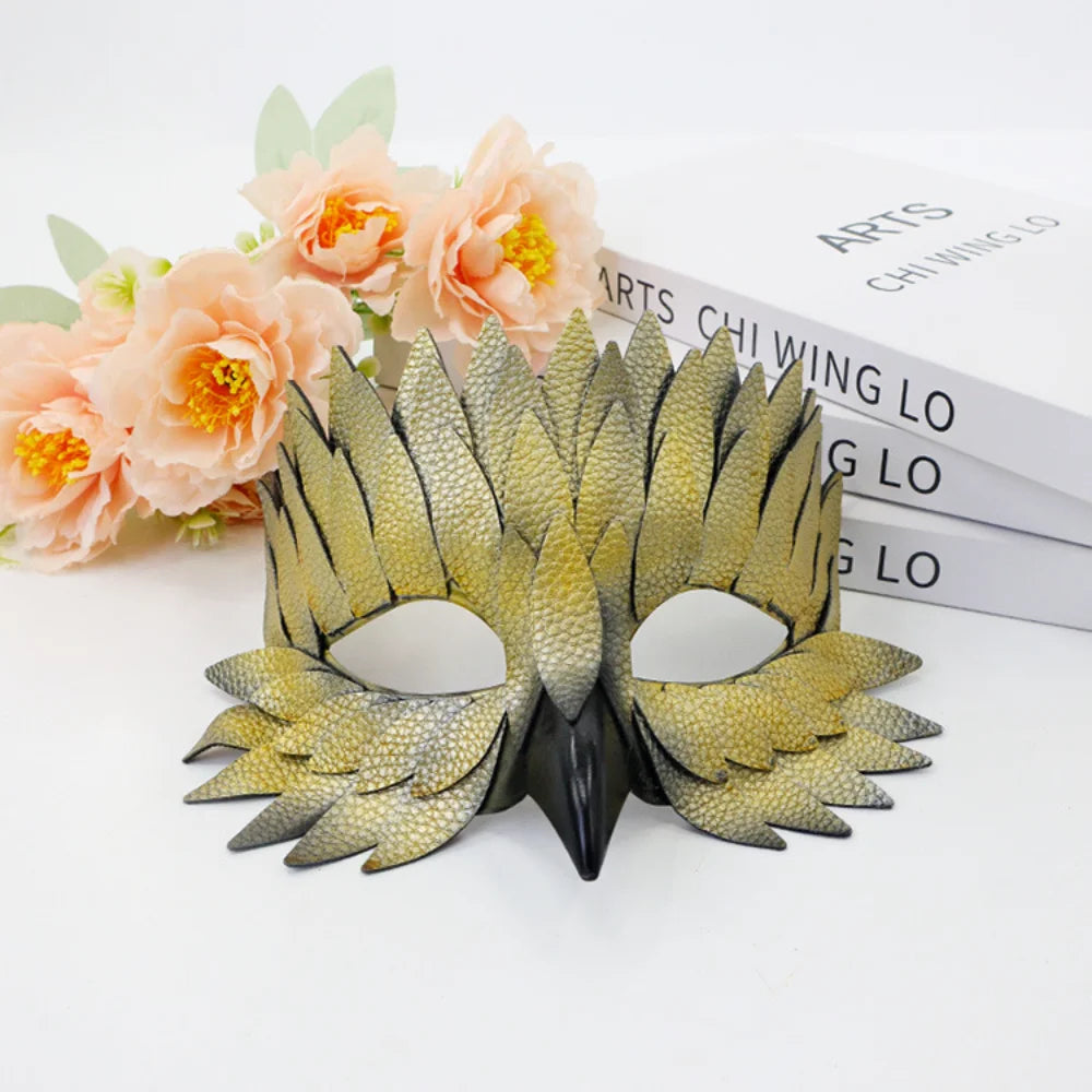 Elegant Feather Half Face Mask | Halloween & Masquerade