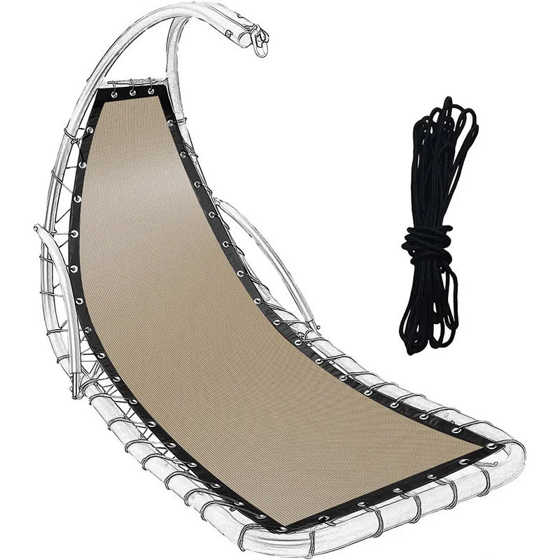 Black Replacement Seat Cloth For Textilene Hanging Swing Chair - 64x197x23CM Garden Swing Replacement Waterproof Dustproof Oasis Select khaki
