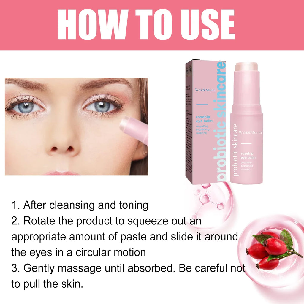 Rosehip Eye Cream Lifting Moisturizing Balm Stick Remove Dark Circles Eye Bags Puffiness Hyaluronic Acid Anti Wrinkle Eye Cream Oasis Select