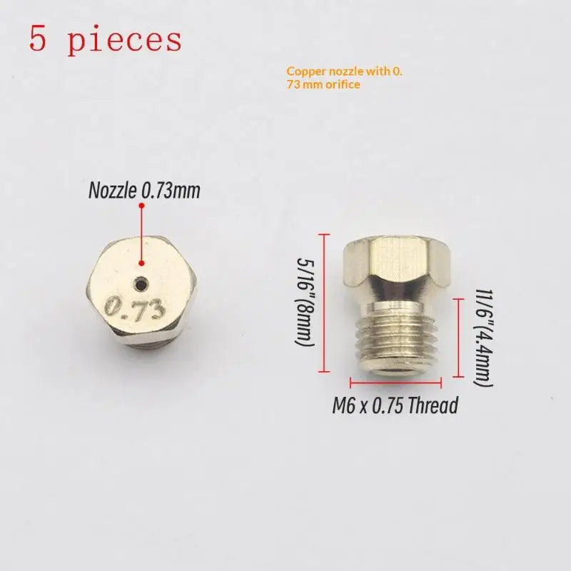 5PCS Burner Gas Hob LPG- Conversion Kits Jets 50 65 70 87 95 Brass Nozzle For Gas Stove Brass Nozzle Propane Injector Oasis Select A7