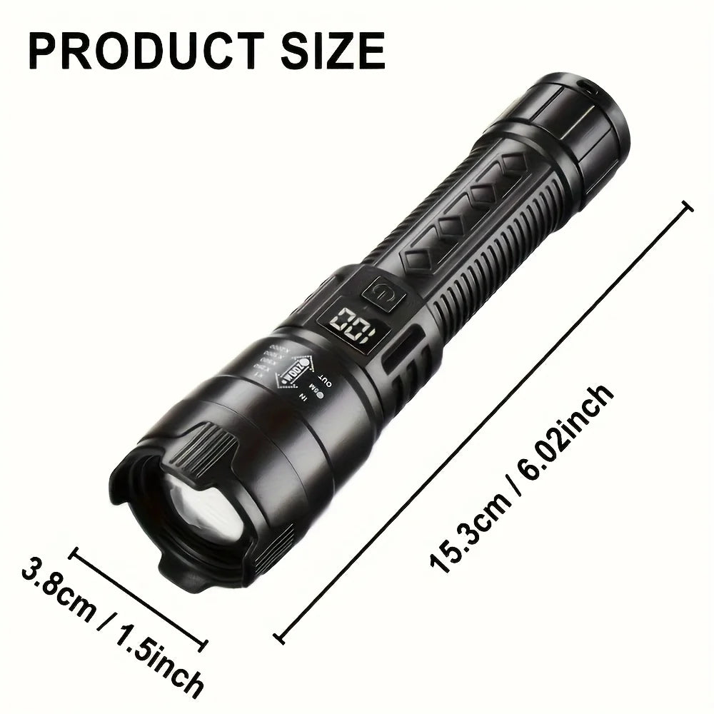 2000LM Rechargeable LED Tactical Flashlight | Zoom Torch