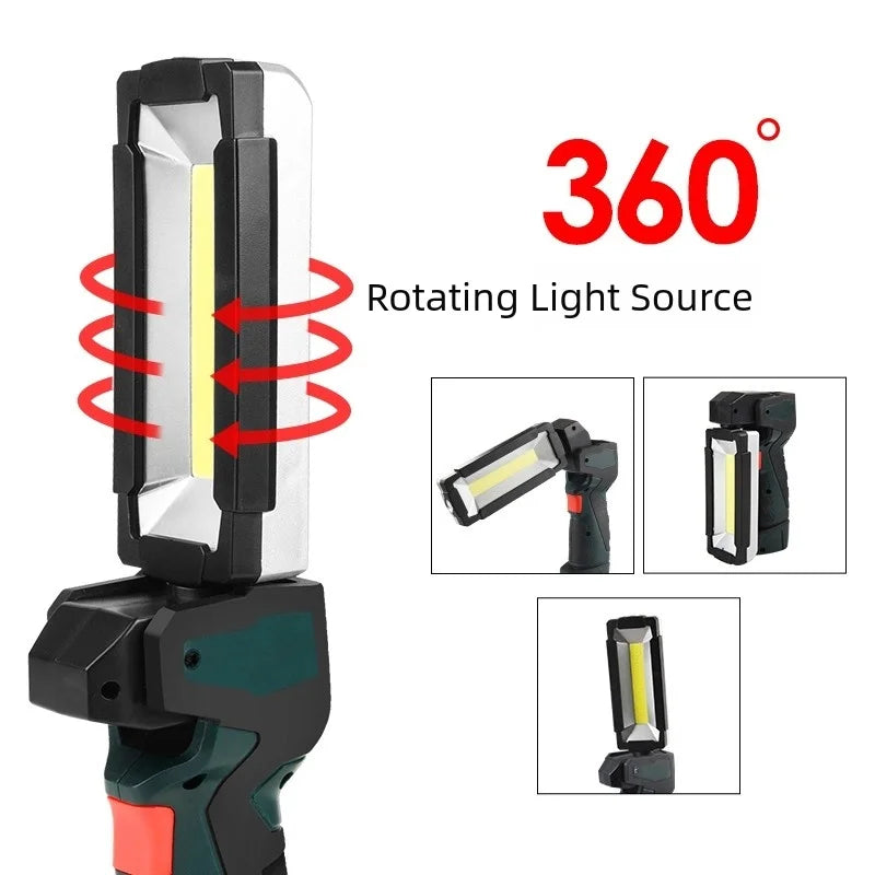 Portable COB LED Work Light Car Garage Mechanic Lamp USB Rechargeable Lnspection Lamp Torch Car Emergency Flashing Light Oasis Select