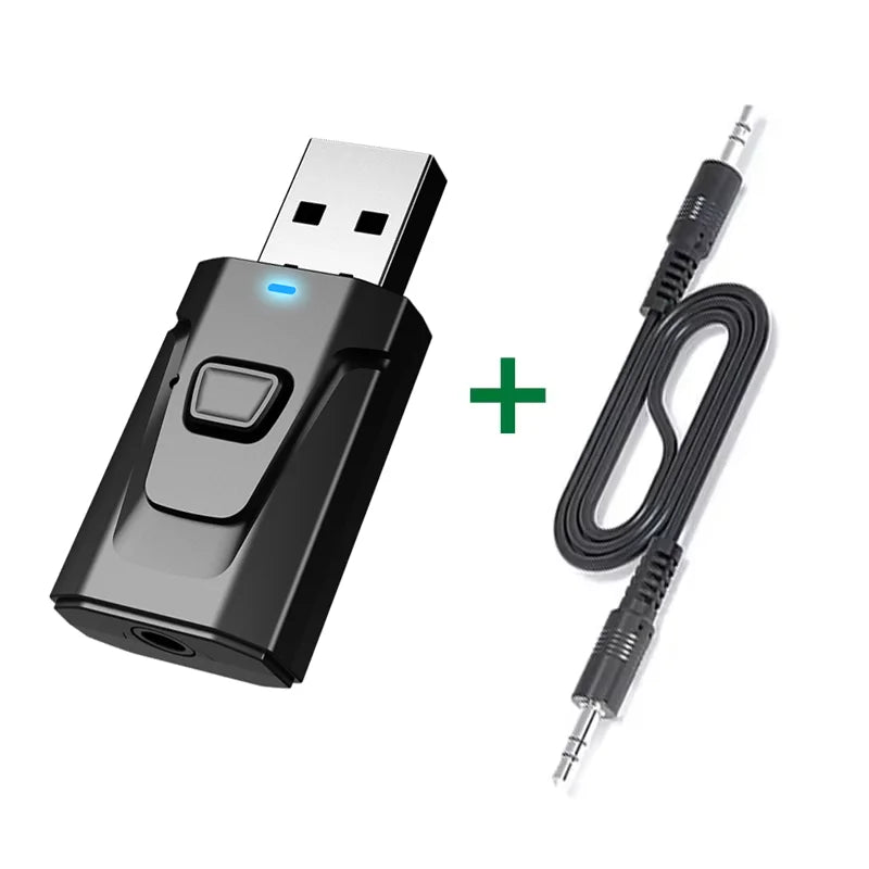 USB Bluetooth 5.4 Audio Transmitter Receiver MIC Wireless Adapter 3.5mm AUX/RCA for TV PC Headphone Home Stereo Car HIFI Music Oasis Select NO RCA Cable