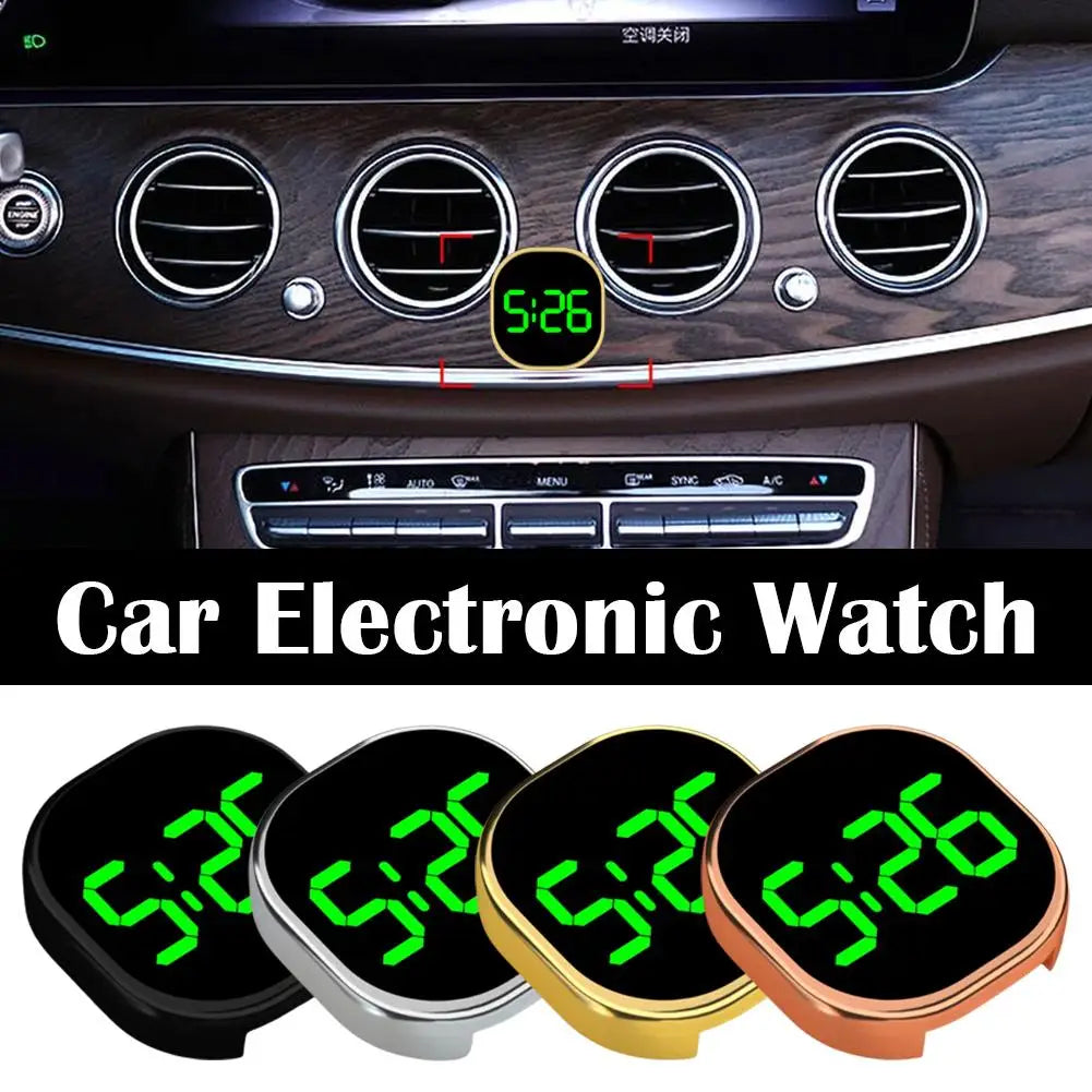 LED Car Electronic Watch Luminous Clocks Dashboard Stick-On Mini Digital Touch-Control Clocks LED Display Auto Ornament Oasis Select