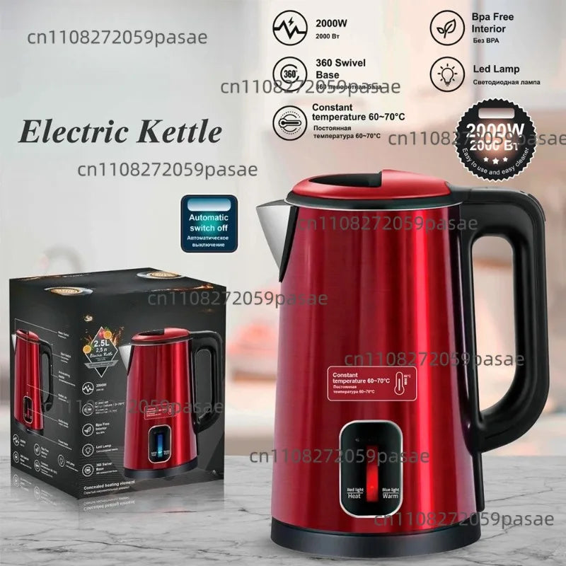 2.5L Stainless Steel Electric Kettle – Auto Shut-Off & Keep Warm