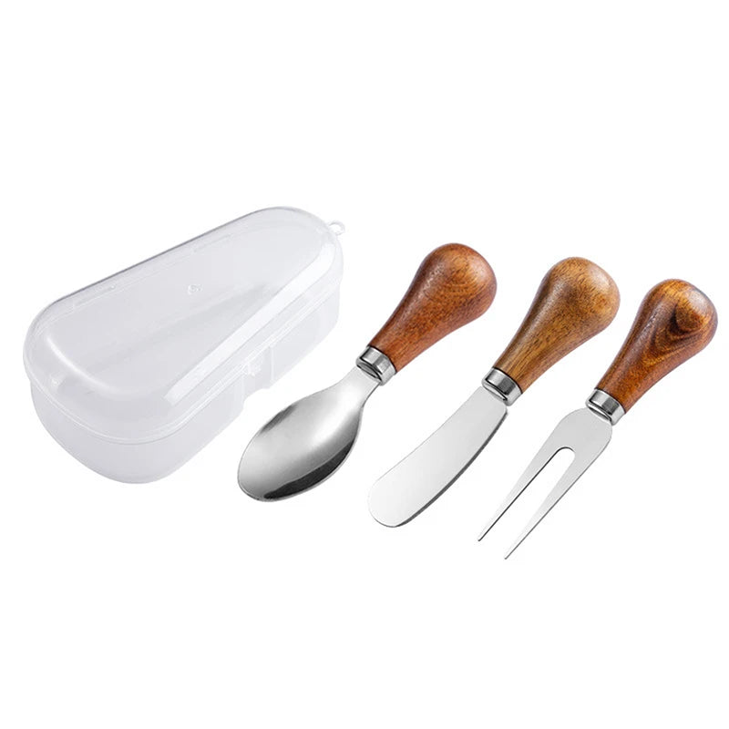 Stainless Steel Cheese Knife Set – Fork, Spreader & Spatula