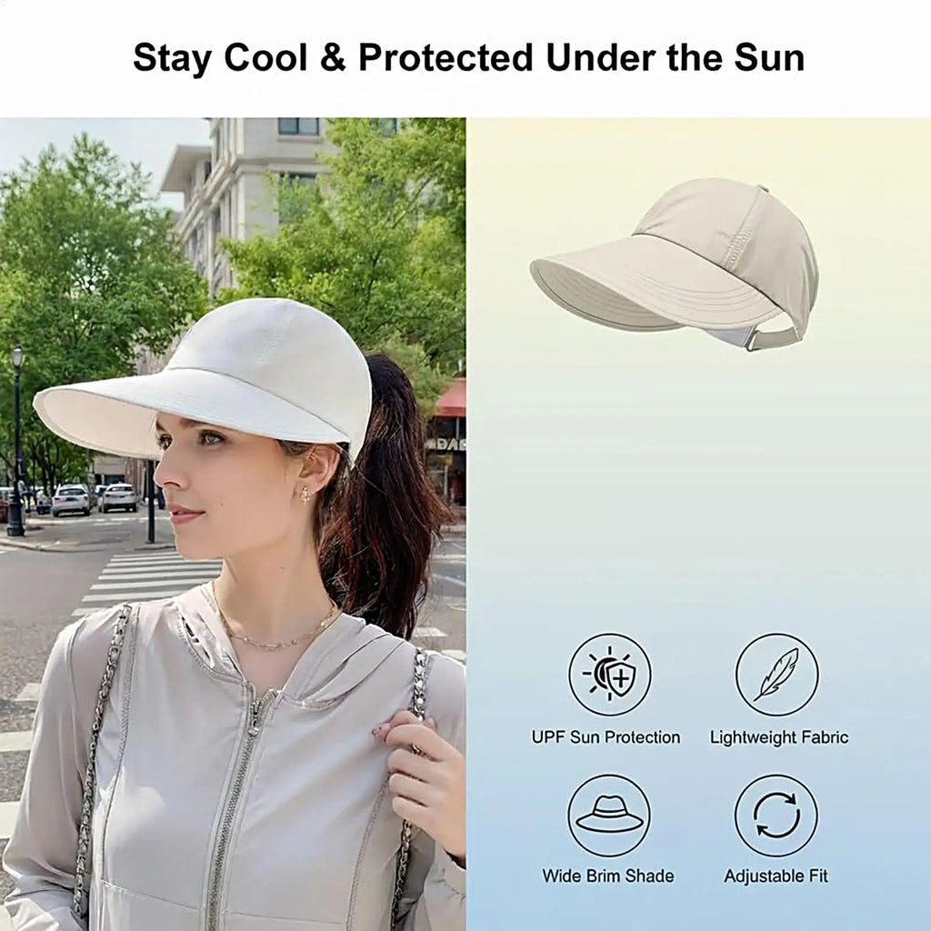 Breathable Sunhat with Wide Brim UV Protection Summer Outdoor Beach Fisherman Hat Sunscreen Protection Cap Adjustable Sun Hat Oasis Select