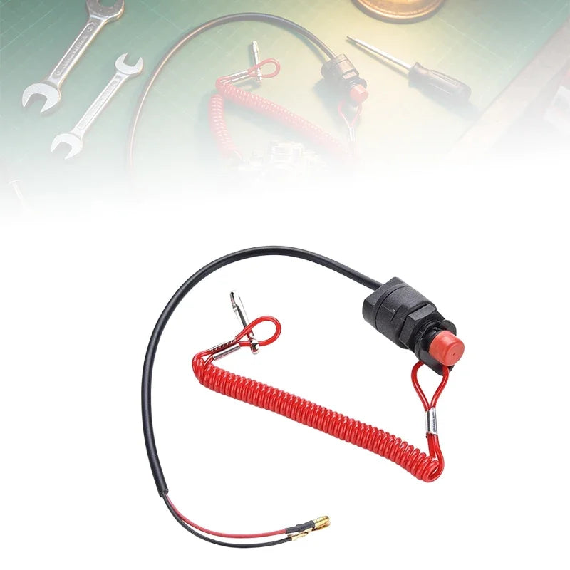 Boat Outboard Switch Engine Motor Lanyard Kill Urgent Stop Button Safety Connector Cord Oasis Select