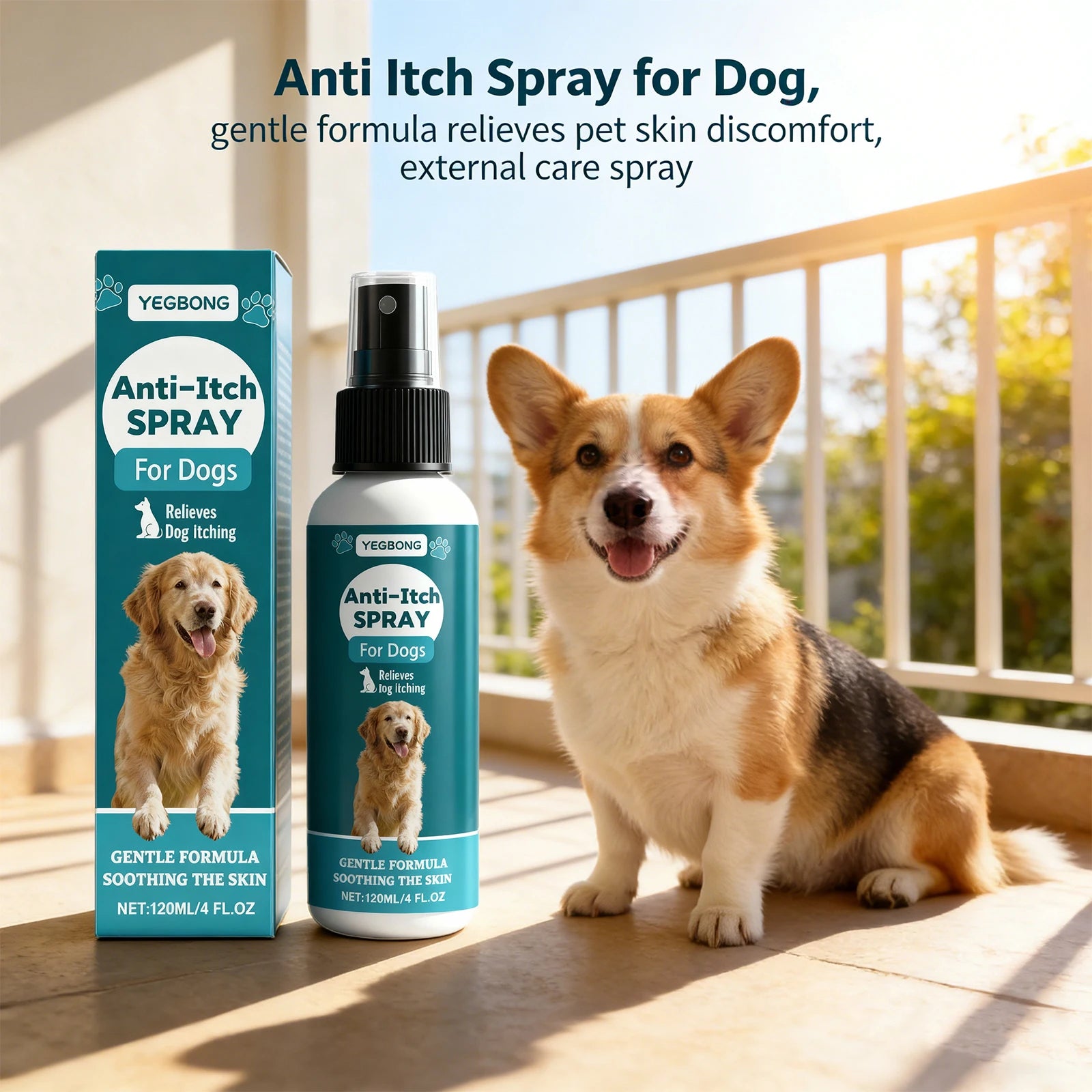 Anti Itch Spray for Dog Itch Relief Soothing Dog Skin Discomfortable Remove Mites Reduce Redness Pet Skin Repair Spray 120ml Oasis Select