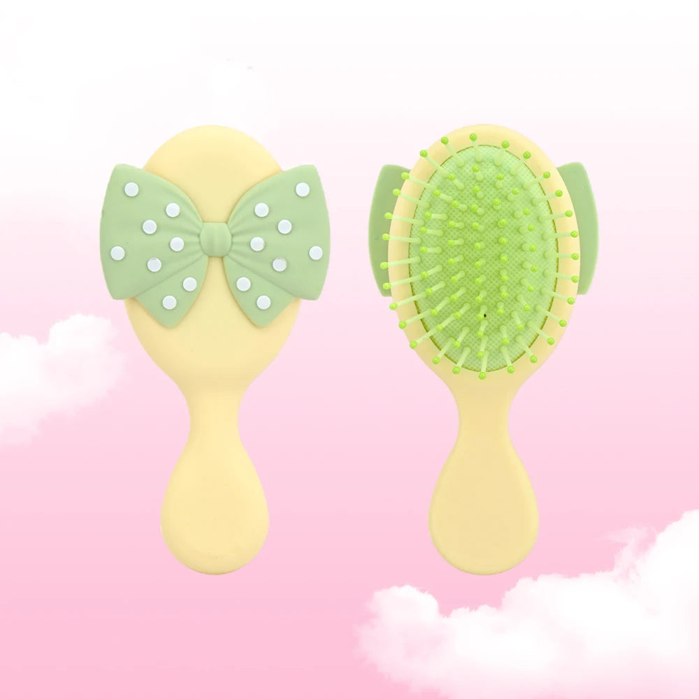 Mini Bow Air Cushion Hairbrush – Anti-Static Detangler Comb Air Cushion Hairbrush Oasis Select BD3140-B-Yellow