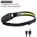 KDULIT COB LED Headlamp Wave Sensor USB-C Rechargeable IPX4